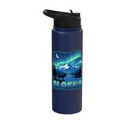 Luces de Alaska Aurora Boreal Viendo vacaciones en Alaska Stainless Steel Insulated Water Bottle