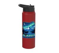 Luces de Alaska Aurora Boreal Viendo vacaciones en Alaska Stainless Steel Insulated Water Bottle