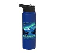 Luces de Alaska Aurora Boreal Viendo vacaciones en Alaska Stainless Steel Insulated Water Bottle