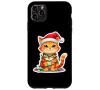 Luces de árbol de Navidad de Gato Naranja Sombrero de Papá Noel dueño Amante Navidad Carcasa para iPhone 11 Pro MAX