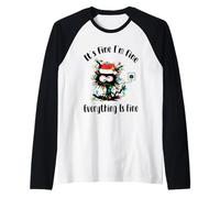 Luces de árbol para Gatos Negras It's Fine I'm Fine Everything Is Fine Camiseta Manga Raglan
