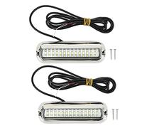 Luces de Barcos Marinos, 42LED 1500LM IP68 a Prueba de Agua Luz LED Subacuática Gran Angular de 120° Luces de Navegación para Barcos Acero Inoxidable para Crucero Buques Yates Barcos(Luz Azul)