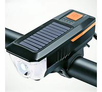 Luces de bicicleta para conducción nocturna, luz solar para bicicleta, 3 modos, luz LED de carretera, bicicleta de montaña, luz frontal impermeable para bicicleta, luz de campana recargable por USB