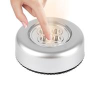 Luces De Botón Adhesivas - LED Nocturnas De Disco | Inalámbricas Debajo Del Gabinete | De Pulsación Que Funcionan Con Pilas Para Armario, Mostrador, Gabinete