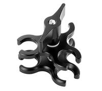 Luces de buceo con brazo de bola para clip de mariposa, adaptador de montaje de triple abrazadera para cámara de acción, soporte de luz resistente