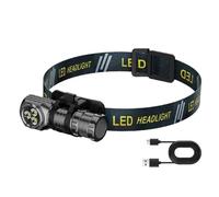 Luces de cabeza para frente, diadema ajustable brillante recargable | Linterna de cabeza regulable para adultos, para acampar al aire libre, correr, ciclismo, caminar, supervivencia y trabajo para