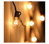 Luces de cadena al aire libre Play Powered Feston Lighting 2 5FT G40 IP44 for puerto trasero interior y al aire libre Patio Café Jardín Decoración Fiesta Cálida Tomshine