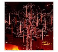 Luces de cadena Meteor Shower Lights, 50 cm, 10 tubos, 480 LED, luces decorativas de lluvia de carámbanos, carámbanos, gotas de lluvia for fiestas, bodas, jardines, Navidad(Rosso,50cm 10 Tubes 480 LED