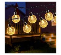 Luces de cadena solar 50 DIRIGIÓ Luces de cadena al aire libre Jardín Crystal Ball Luces decorativas impermeables Luces de hadas de interior for el hogar, jardín, patio, fiesta, patio, navidad- cálido