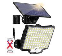 Luces de calle solares al aire libre 106 LED Sensor movimiento súper brillante Lámpara pared jardín potencia fuerte IP65 a prueba agua 4 modos trabajo ,Ahorro de energía(106 LED-NO Control,2pieces)