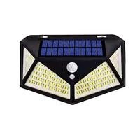 Luces de calle solares al aire libre 106 LED Sensor movimiento súper brillante Lámpara pared jardín potencia fuerte IP65 a prueba agua 4 modos trabajo ,Ahorro de energía(100LED--NO Control,1piece)
