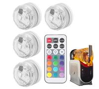 Luces de cápsula LED para Ni-nja Slushi FS301/FS300, 4 piezas Luces de cápsula LED reutilizable, 13 colores y 4 modos, control remoto inalámbrico, accesorios de máquina de granizina