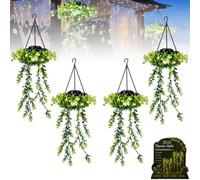 Luces de césped Milán colgantes con energía solar, decoración exterior impermeable Ip65 con luces LED cálidas, luces solares colgantes impermeables ultravioleta for exterior(4pcs)