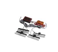 Luces De Circulación Diurna Coche Parrilla LED Para Coche, Estroboscópica Roja Y Azul, Control Inalámbrico Remoto Emergencia, Señal Flash, Faro Bombero(White and Blue)