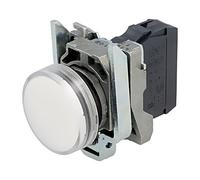 Schneider Electric XB4BVM1 Luz Piloto Redondo Diámetro 22, IP65, LED Integral, 240 V, Terminales, Blanco