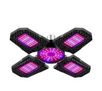 Luces de Cultivo, LED Plant Seeds Grow Light E27 Full Spectrum LED Panel Grow Tent Bulb Led Grow Tent Bulb(4 Leaf - 210 LEDs)