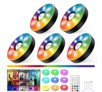 Luces de disco con control remoto, luces LED que cambian de color con efecto dinámico de persecución de arco iris regulable, iluminación recargable de 2000 mAh, luces ambientales para Halloween,