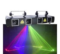 Luces de discoteca, luces LED RGBY de 4 lentes for DJ, luces de fiesta for escenario, activadas por sonido/DMX autopropulsadas/maestro-esclavo, 100 patrones/300 efectos, for cumpleaños, DJ, espectácul