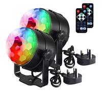 Luces de discoteca U'king, control remoto DJ luces 3W 7 colores estroboscópico luz activada por sonido luces de fiesta para fiesta de Navidad, pub, boda, club espectáculo