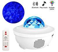Luces de DJ para Fiestas, DIRIGIÓ STARRY SKY PROYECTOR MUSIC BLUETOOTH USB Gire Star Light Proyector Lamp LED Night Lights(Bianco)
