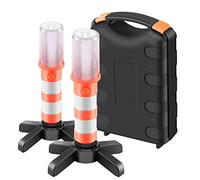 Luces de emergencia 2 luces LED de advertencia con 3 modos de luz Luz de destello roja SOS Luz de trabajo intermitente de ángulo de 360° con soporte de base para advertencias Rescate