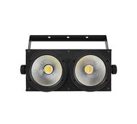 Luces de escenario, 2 ojos 200W LED 2IN1 COB Cool Warm White Lighting 2X100W Blinder Wedding Party Bar Iluminación de escenario para boda fiesta de DJ(Bianco)