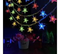 Luces De Estrella Con Cable Para Enchufar | 20 Lámparas Led Estrella para Dormitorio,Iluminación Impermeable 3 Metros Para Dosel Litera Tienda Patio Techo Navidad Dormitorio Ventana Salón Árbol Navide