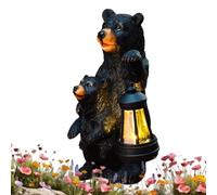 Luces de exterior con energía solar, estatua de oso resistente al agua, decoración exterior de resina para césped, patio y regalo casa