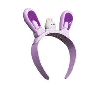 Luces de fantasía recargables, diadema iluminada con orejas de conejo luminosas, con orejas oscilantes que cambian de color, diadema para divertirse, ritmo simple, morado