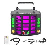 Luces de fiesta, luz de discoteca, luces de DJ, efecto de haz de mariposa LED 4 en 1 y efecto de gobos de haz rojo verde, DMX de 15 canales con sonido activado para fiesta de Halloween de Navidad