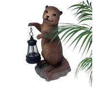 Luces de figura de animales al aire libre | Animal de resina con linterna solar para patio trasero, césped, patio, porche, terraza, camino, pasarela, paisaje