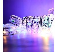 Luces de hadas con cinta led brillante, cinta de Navidad, 16 ft/ 5 m, guirnalda luminosa para árbol de Navidad, decoración de Año Nuevo, fiesta, boda, decoraciones de Navidad, exterior, interior