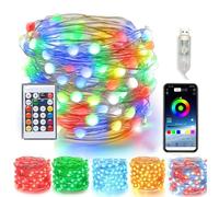 Luces de hadas LED Alambre de cobre, Luces de hadas de color de sueño USB IP65 con control remoto Sincronización de música Luces de luciérnaga para fiesta, Navidad, bricolaje, etc.