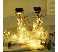 Luces De Hadas Para Botellas Solar 20 LED Decoración Versátil Para Frascos De Vino Manualidades Y Más Ideal Para Interiores Y Exteriores Con Carga Solar Y Cable Flexible