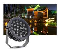 Luces De Jardín Led con Haz Giratorio, Ac111-240v, Luz De Inundación Redonda Decorativa para Exteriores, Ip65, Resistente Al Agua, 270°, Luces White Light 24W(111-240V)