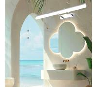 Luces de lámparas de pared Mirror LED Baño largo Interior 180 ° Diseño rectangular de hierro acrílico moderno rotativo para el corredor de escaleras de dormitorio (luz caliente de plata de 60 cm)