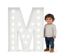 Luces De Letras Iluminadas LED Plástico 6000K,Iluminan Letreros Alfabeto 2,3/3/3/4 Pies For Bodas,Cumpleaños,Eventos Navidad, Bares, Decoración For Ocasiones Especiales(M,70cm)