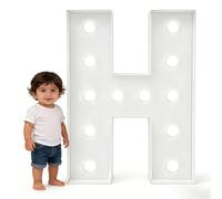 Luces De Letras Iluminadas LED Plástico 6000K,Iluminan Letreros Alfabeto 2,3/3/3/4 Pies For Bodas,Cumpleaños,Eventos Navidad, Bares, Decoración For Ocasiones Especiales(H,70cm)