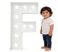 Luces De Letras Iluminadas LED Plástico 6000K,Iluminan Letreros Alfabeto 2,3/3/3/4 Pies For Bodas,Cumpleaños,Eventos Navidad, Bares, Decoración For Ocasiones Especiales(F,70cm)