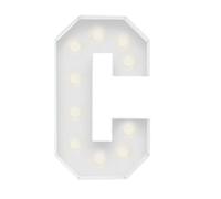 Luces De Letras LED Blancas Con Forma Símbolo Del Alfabeto, Lámparas Marquesina Plástico Que Iluminan Palabras For Cumpleaños, Bodas, Fiestas, Decoración Pared(C,70cm/2.3ft)