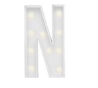Luces De Letras LED Blancas Con Forma Símbolo Del Alfabeto, Lámparas Marquesina Plástico Que Iluminan Palabras For Cumpleaños, Bodas, Fiestas, Decoración Pared(N,100cm/3.3ft)