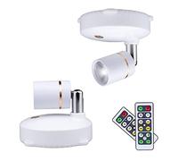 Luces de manchas inalámbricas LED, lámpara de operación de batería de imagen magnética de 2 piezas, luces de disco de luz de altura de techo con cabeza giratoria para visualización de imágenes