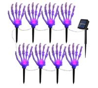 Luces de mano esqueleto de Halloween, decoraciones de Halloween Mano esqueleto | Accesorios de fiesta de miedo de energía solar para Halloween Stakes | Adorno de jardín al aire libre impermeable para