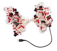 Luces de muñeco de nieve para decoraciones navideñas 16.4 pies 50 LED Cadena de luces navideñas de hadas de árbol de Navidad alimentadas por USB para decoraciones de jardín interiores y exterio
