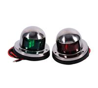 Luces de navegación marinas, 1 par de luces de navegación LED redondas marinas 12V IP68 Luces de navegación impermeables Rojo + verde Kit de accesorios de repuesto para barcos marinos