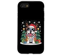 Luces de Navidad Bulldog francés con Sombrero de Papá Noel y Cuernos Carcasa para iPhone SE (2020) / 7/8