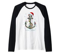 Luces de Navidad con Ancla náutica, navegante, Marinero Camiseta Manga Raglan