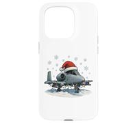 Luces de Navidad envueltas en avión A-10 Divertido avión Carcasa para iPhone 15 Pro
