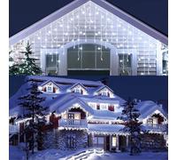Luces de Navidad Lagrimas Exterior, 5M 216 LED lluvia Cortina Luces Navidad Exterior, IP67 Impermeable Luce Cortina Natal para Jardín, Balcón, Ventana, Canalón, Casa, Barandilla, Habitación, Arbustos