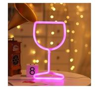 Luces de neón Copa de vino para letrero luminoso neón para restaurante, club, bodega, boda, cumpleaños, bar, pared(A)